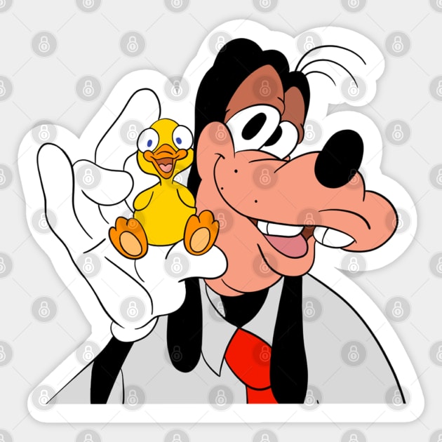 Goofy and duck Sticker by cariespositodesign